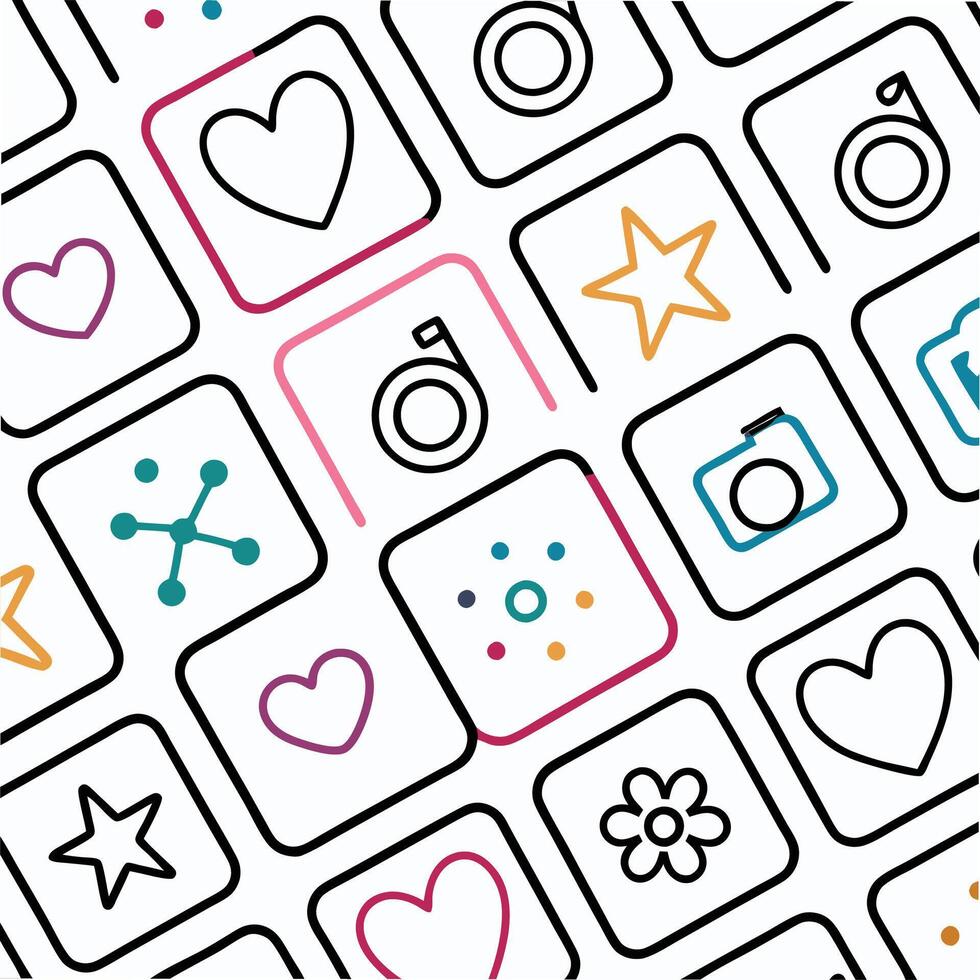 a seamless pattern with various icons and symbols vector