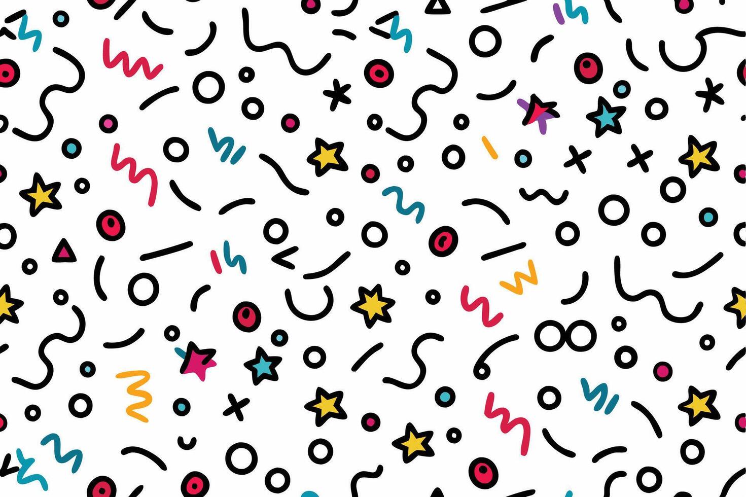 seamless pattern with colorful shapes and stars vector