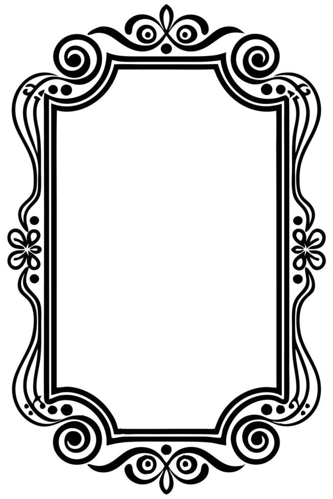 a black and white frame with ornate design vector