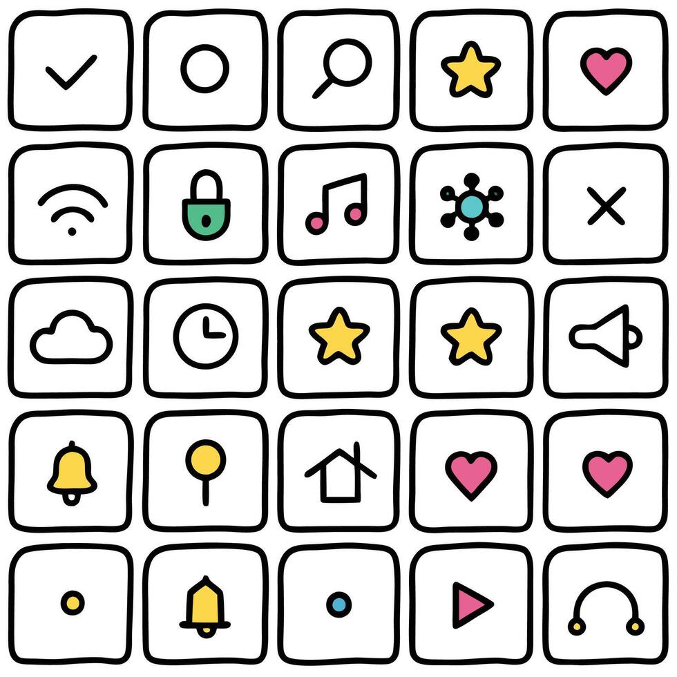 a set of icons for a web application vector
