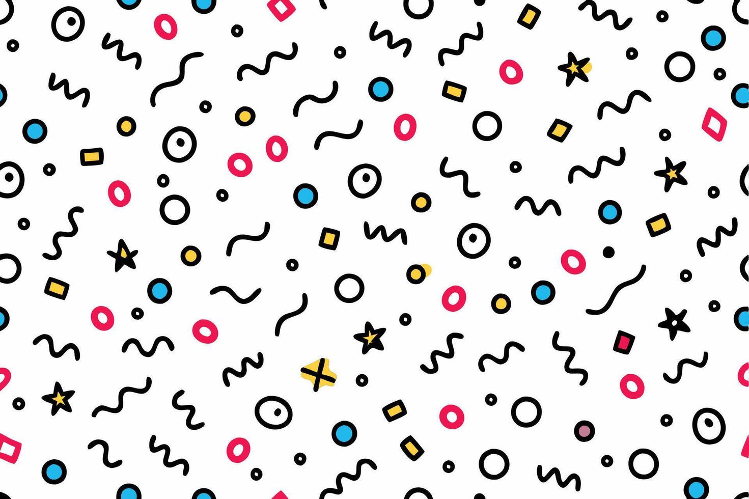 seamless pattern with colorful shapes and lines vector