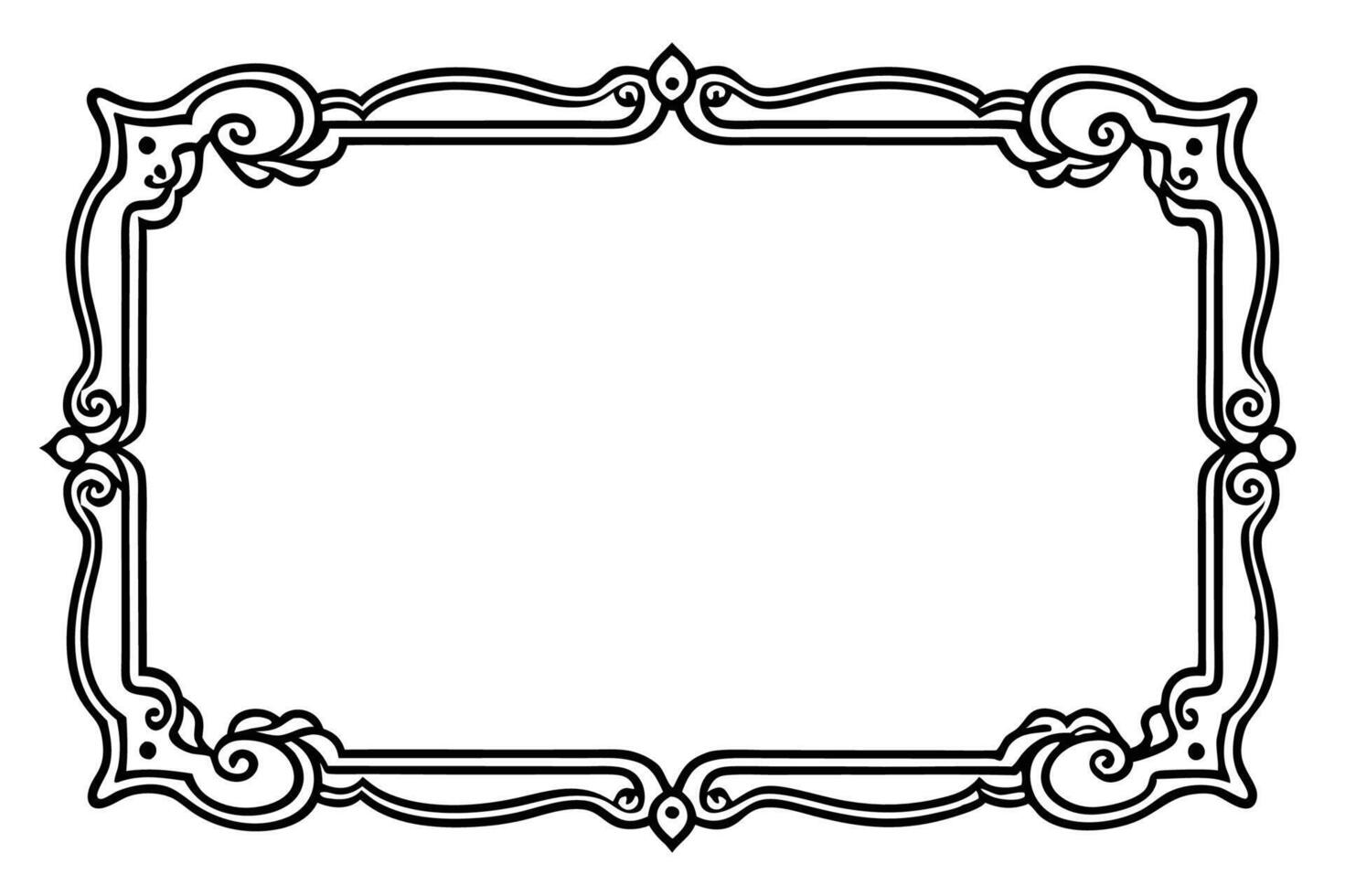 an ornate frame with a black and white design vector