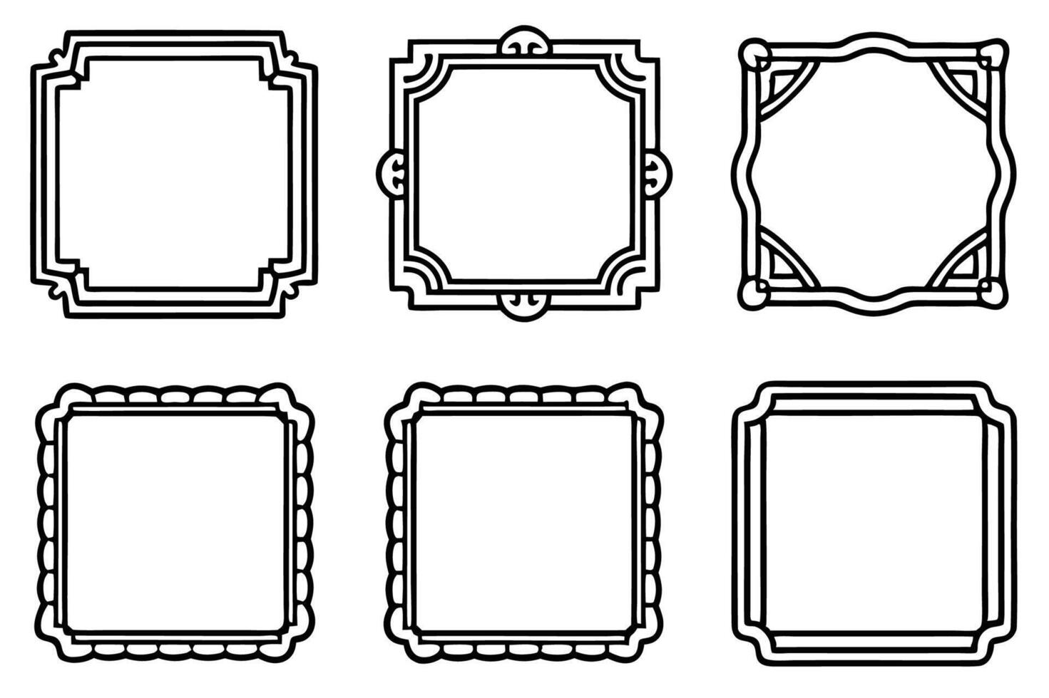 set of vintage frames for design illustration vector