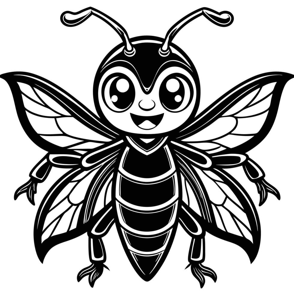 a cartoon bee with a smile on its face vector
