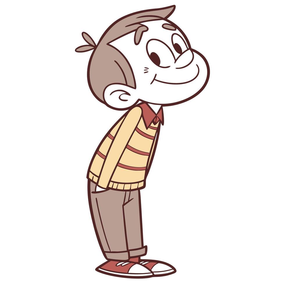 a cartoon boy standing with his hands on his hips vector
