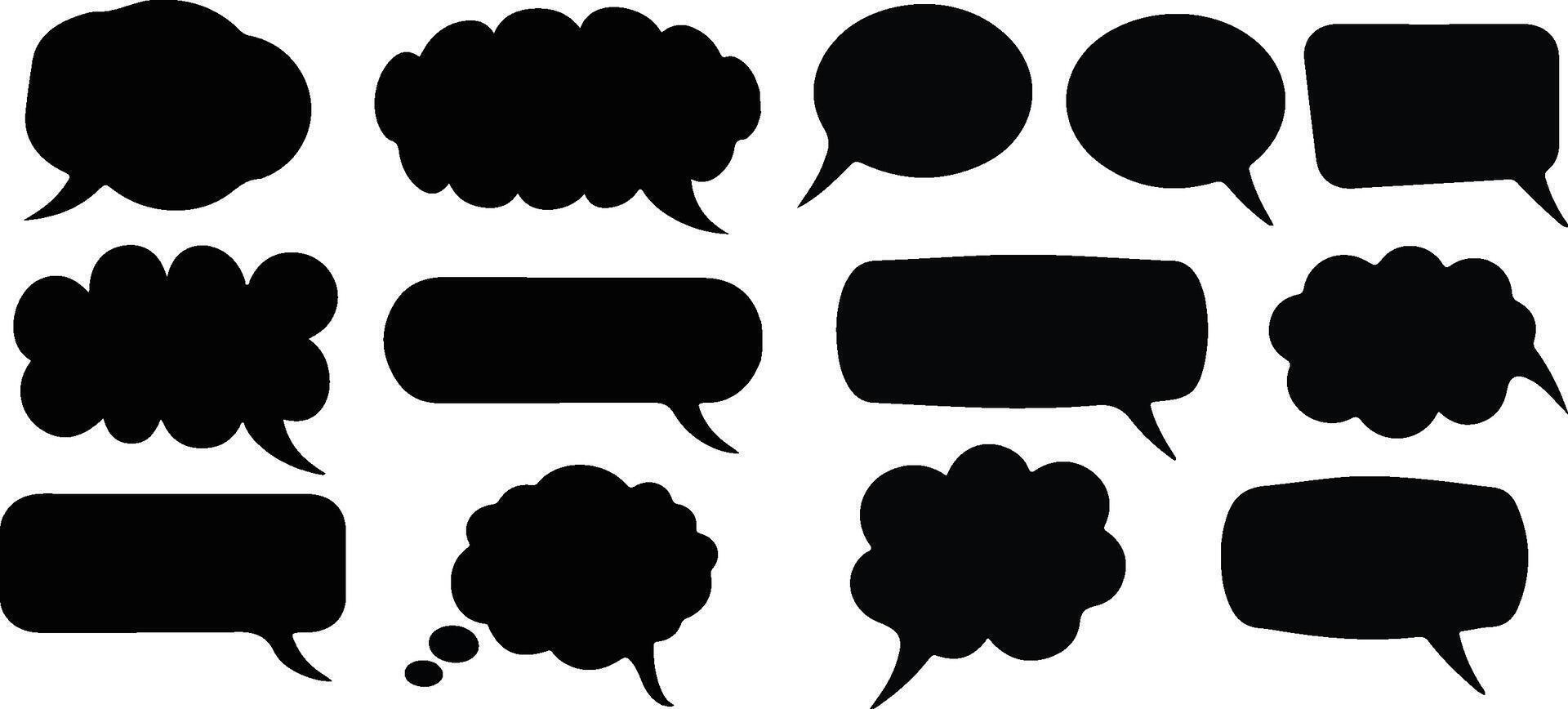 Print a set of speech bubbles with different shapes vector