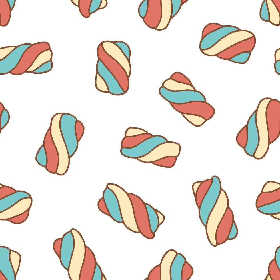 Marshmallow Seamless Pattern illustration for Print, Wallpaper, Decoration. vector