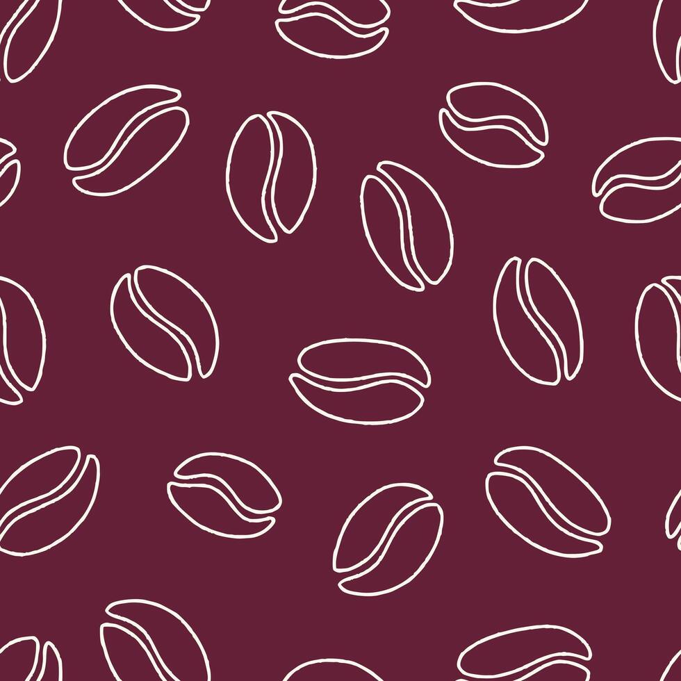 Outline Bunch of Coffee Bean Seamless Pattern illustration Design vector