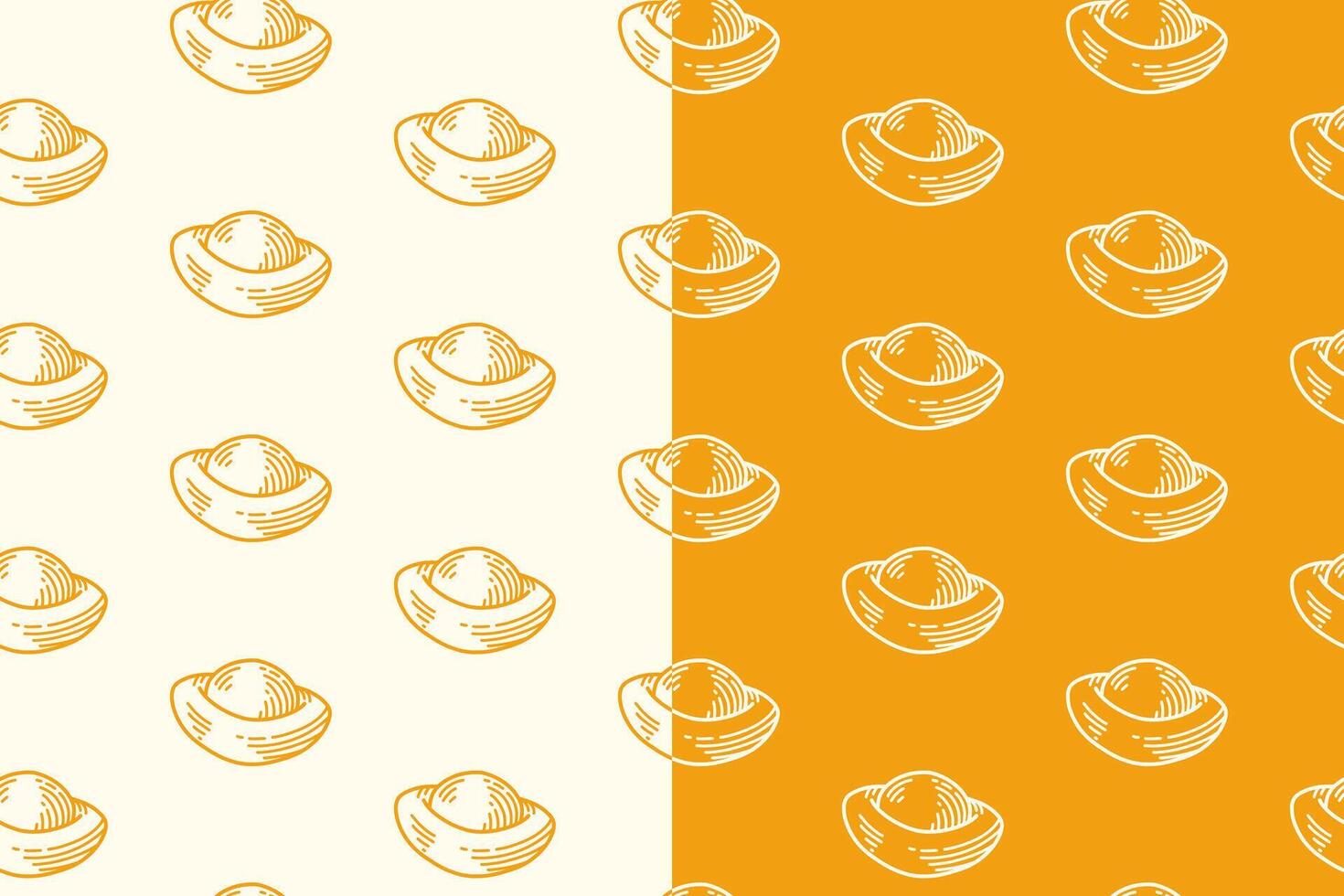 chinese gold ingot seamless pattern on yellow background set. retro yuan bao chinese gold background. engraving asian yuanbao gold wallpaper. pattern background with chinese yuan bao gold ingot. vector