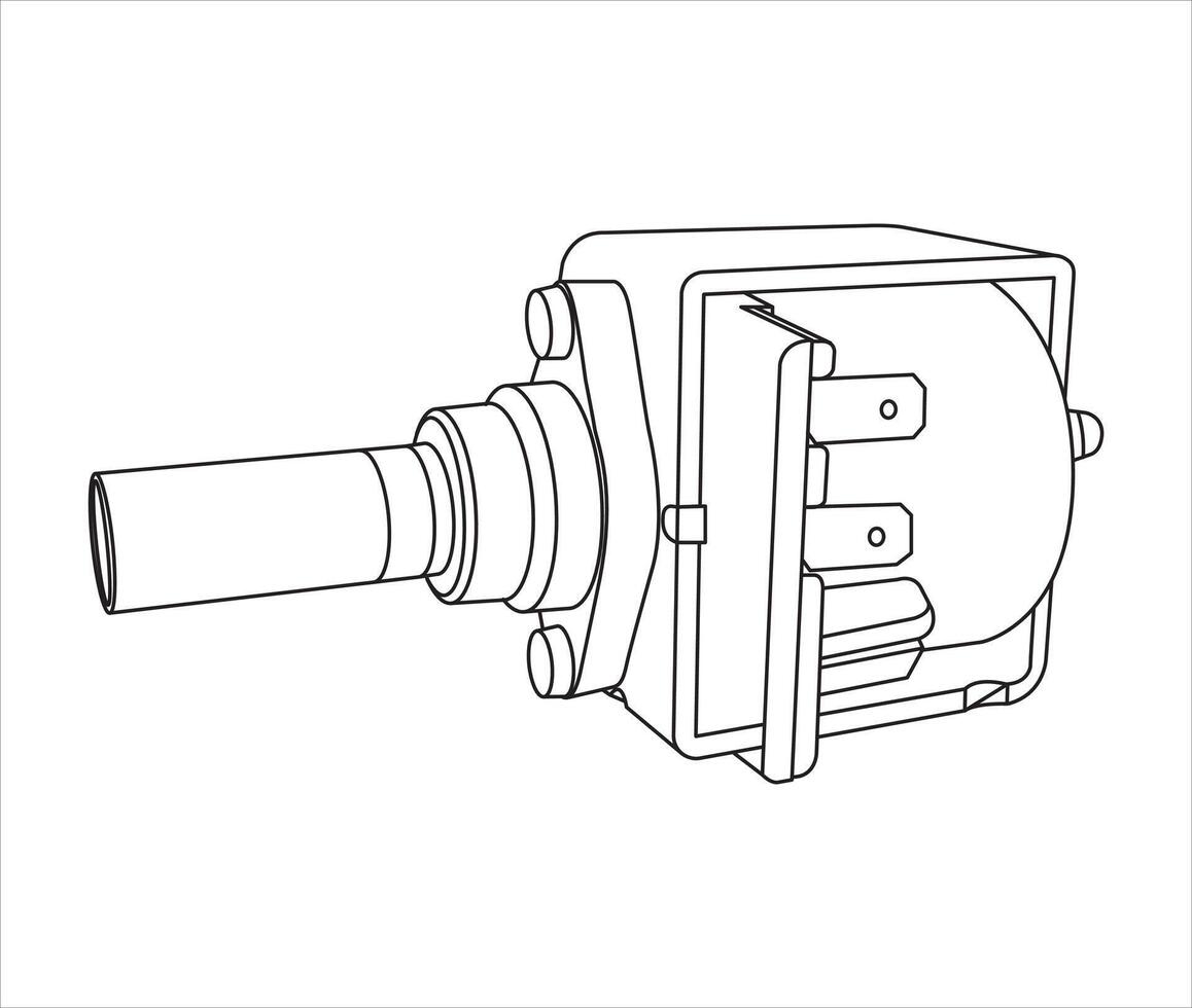 line drawing of coffee machine water pump vector