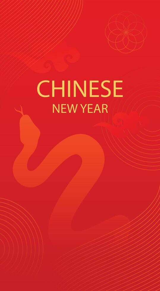 Chinese New Year poster background with Snake for Social Media Post. vector
