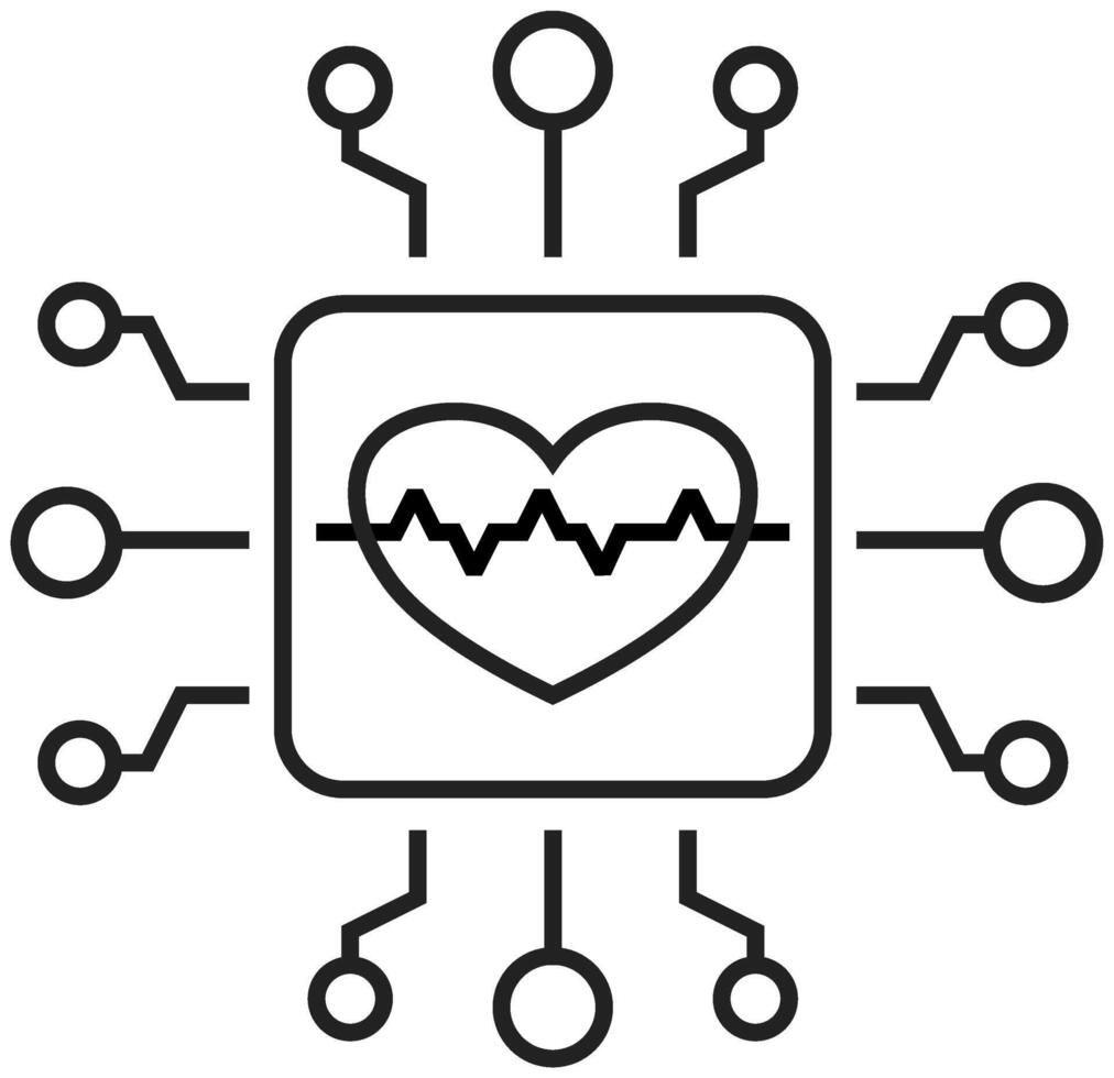 AI healthcare icon. outline icon style. healthcare and medical icon vector
