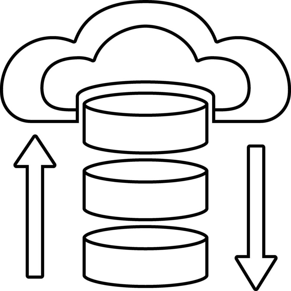 Cloud storage icon. outline icon style vector