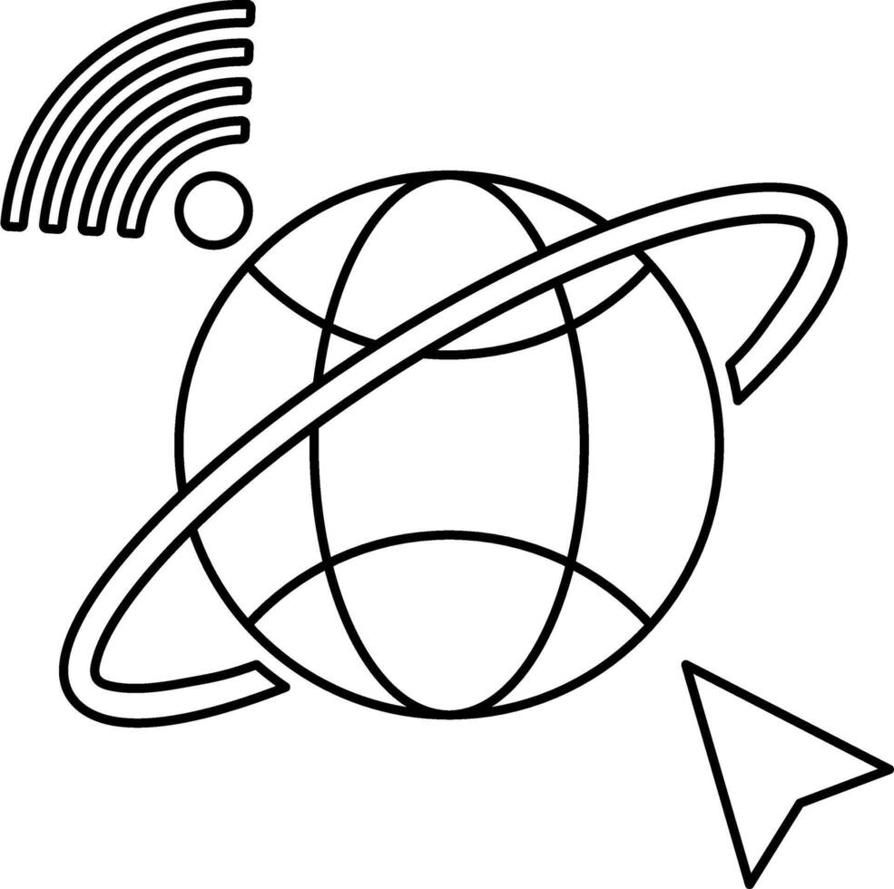 Internet icon. outline icon style vector