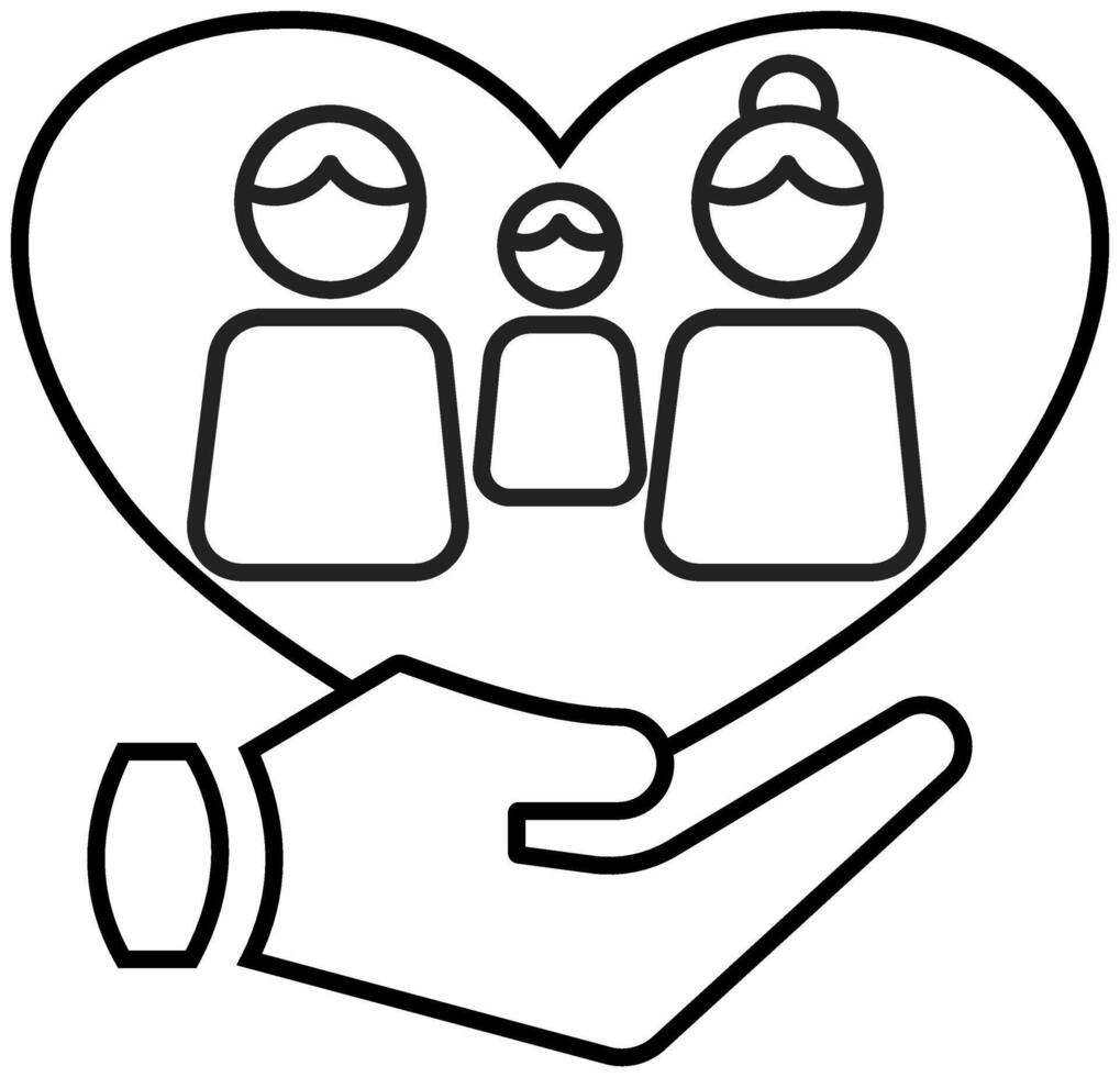 family heatlthcare icon. outline icon style vector