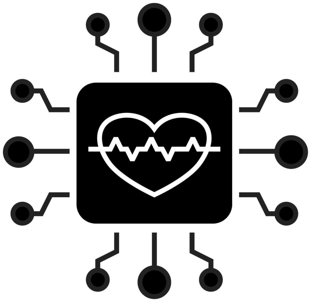 AI Healthcare icon. Healthcare and medical icon. solid icon style vector