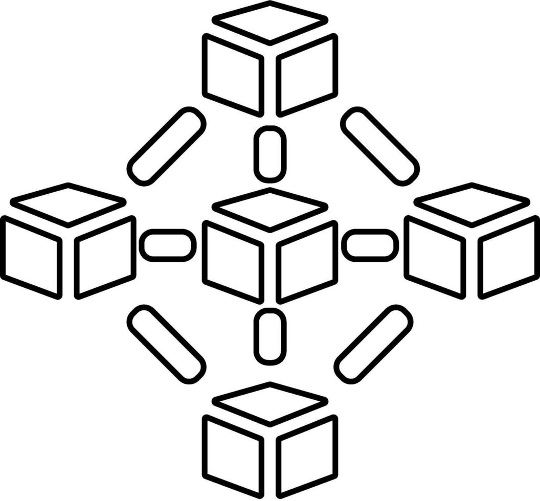 Blockchain icon. outline icon style vector