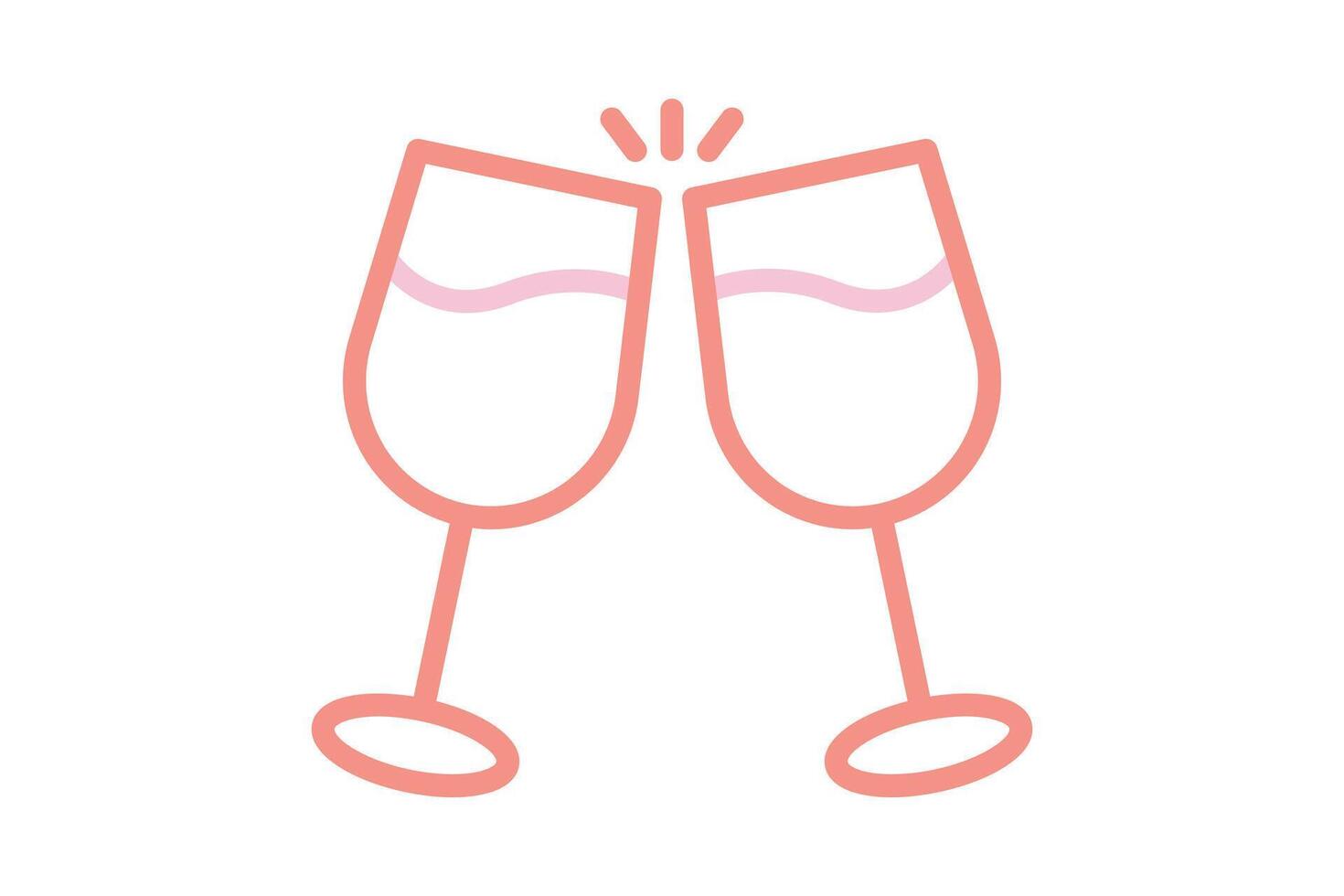 Cheers icon. line icon style. icon related to party. valentine day elements illustration vector