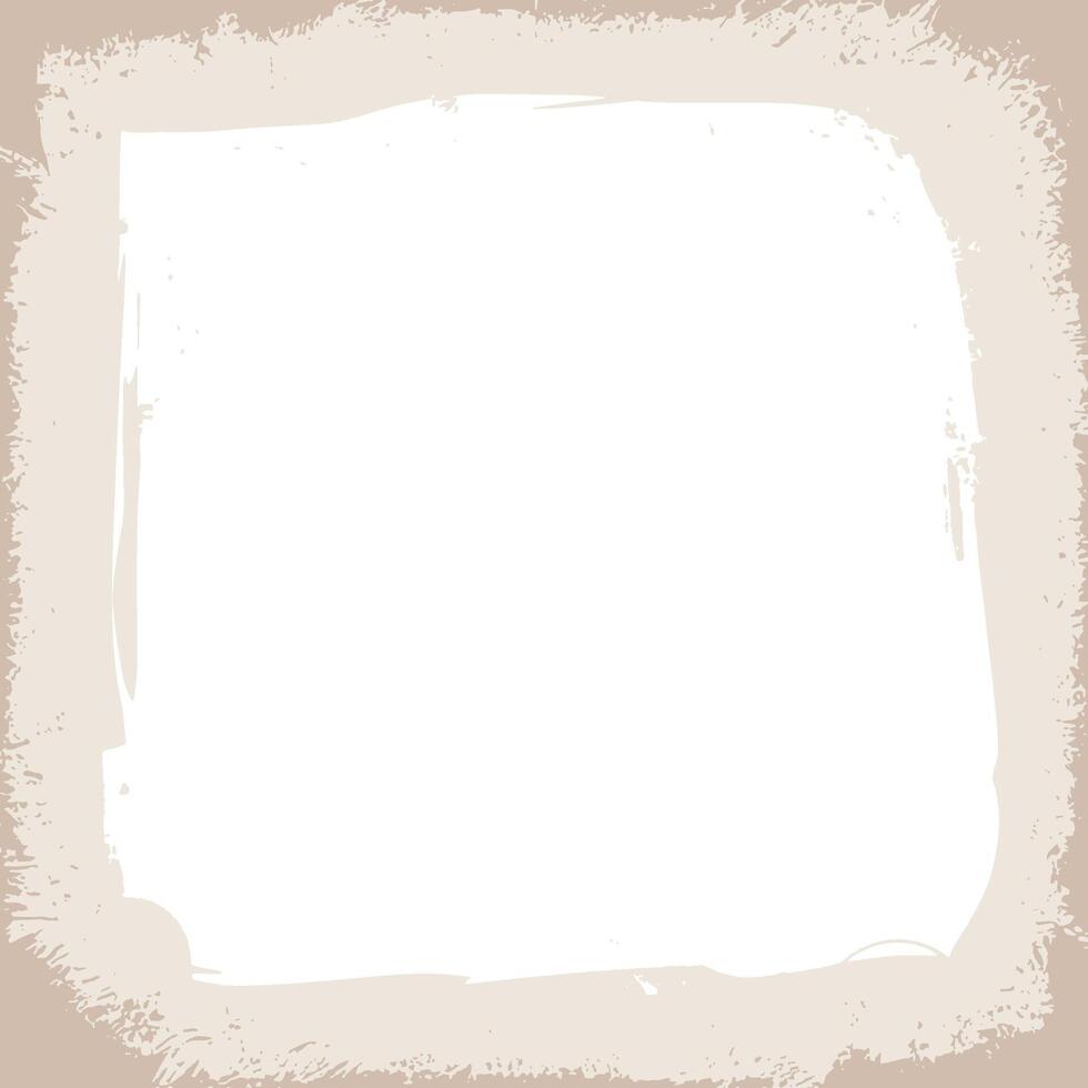 Vintage Grunge Frame with Beige Border and White Center vector