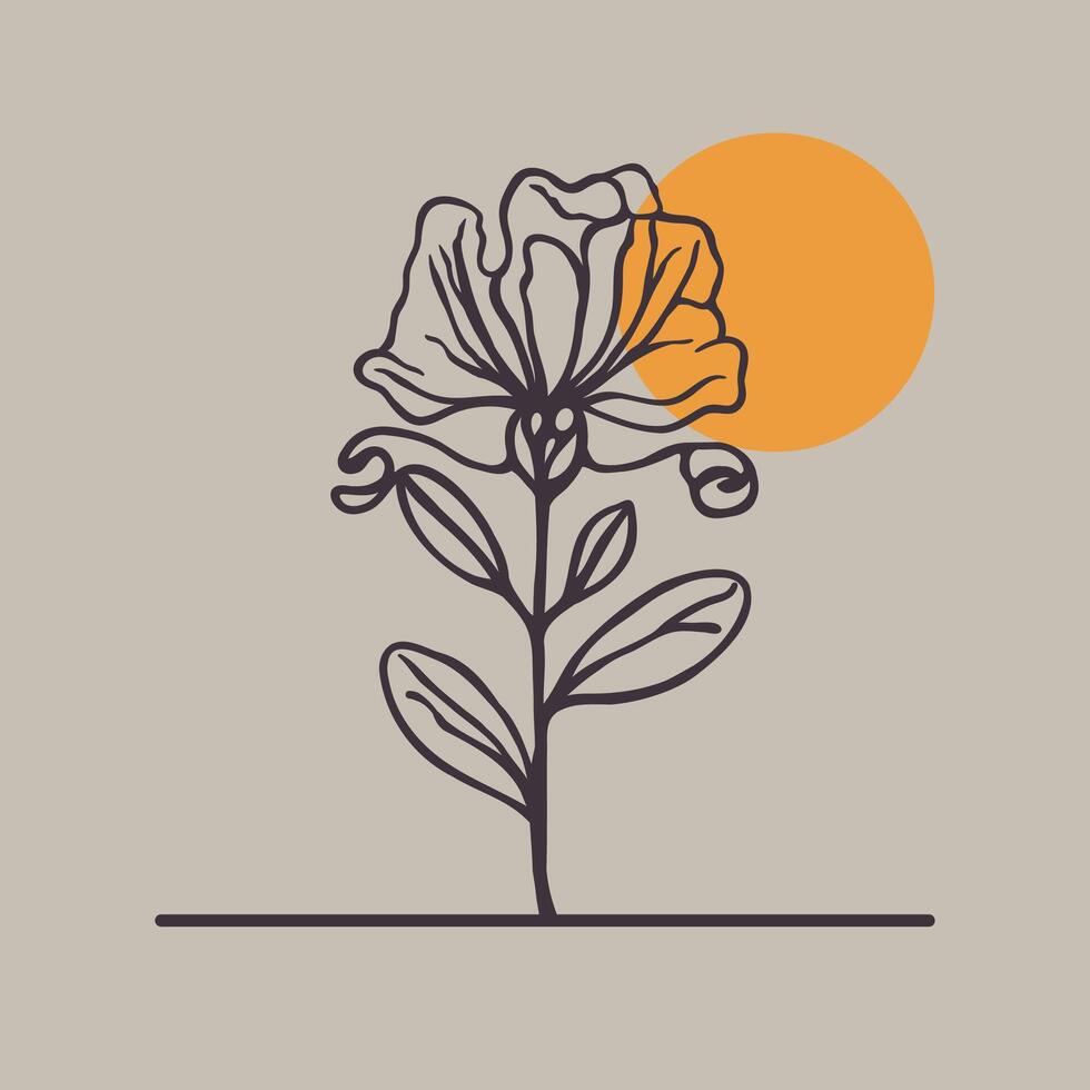 Elegant floral illustration with a minimalist design aesthetic. Perfect for adding a touch of nature to your projects vector