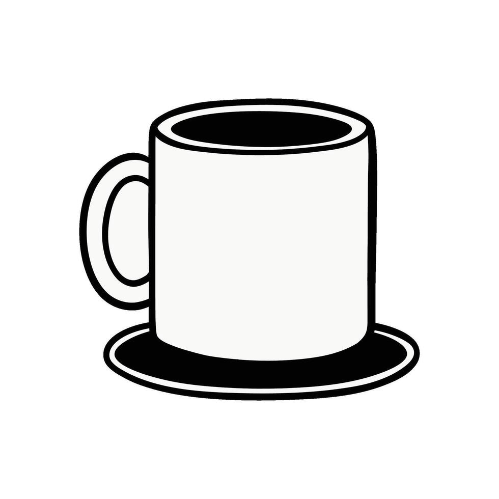 Doodle style illustration of a hot cup of coffee, perfect for a relaxed and casual design vector