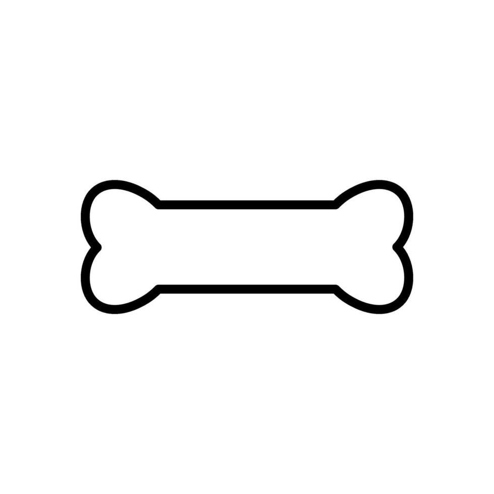 Bone outline icon isolated on white background. vector