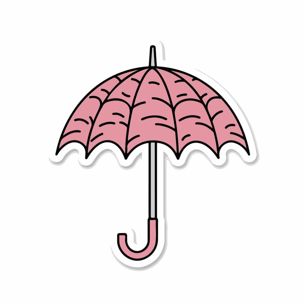 Cute Umbrella Badges and Icons vector