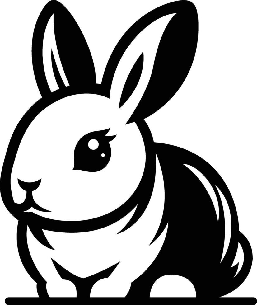 Adorable Rabbit Silhouette Symbol of Grace and Playfulness vector