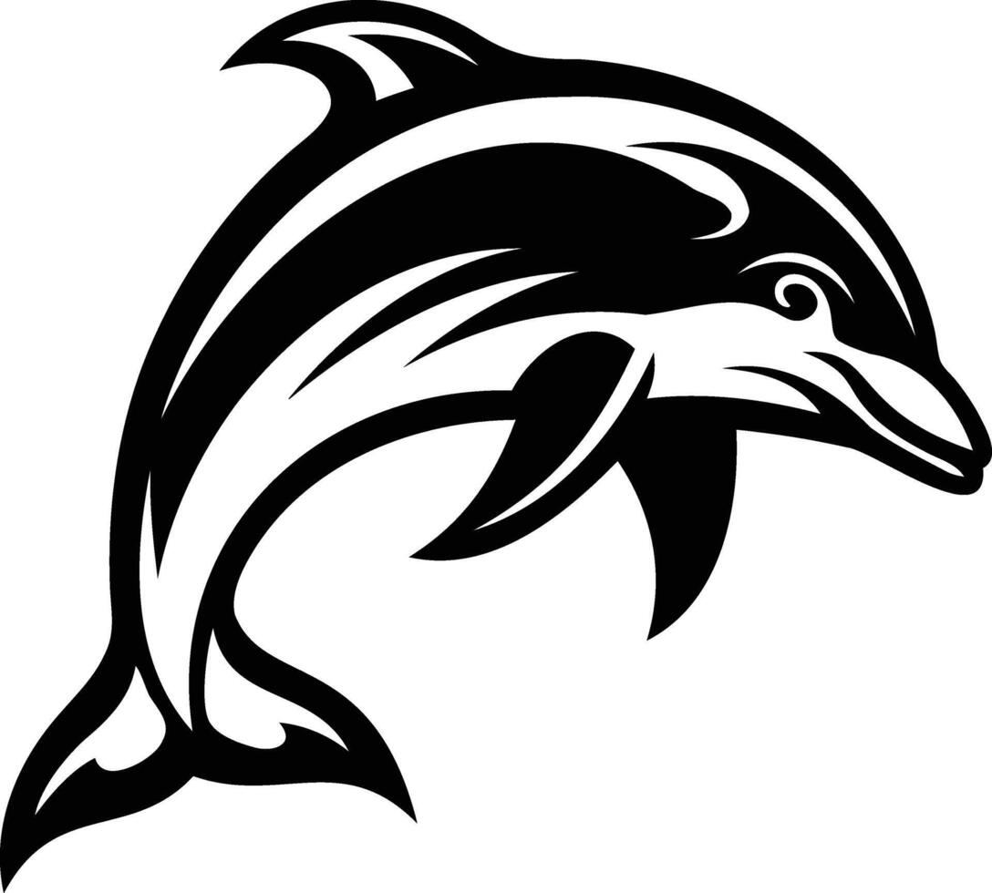 Graceful Dolphin Silhouette Symbol of Freedom and Harmony vector