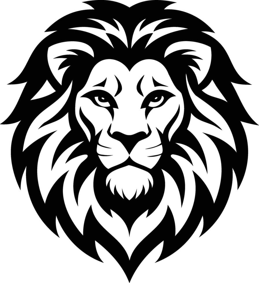 Majestic Lion Head Silhouette Symbol of Strength and Courage vector