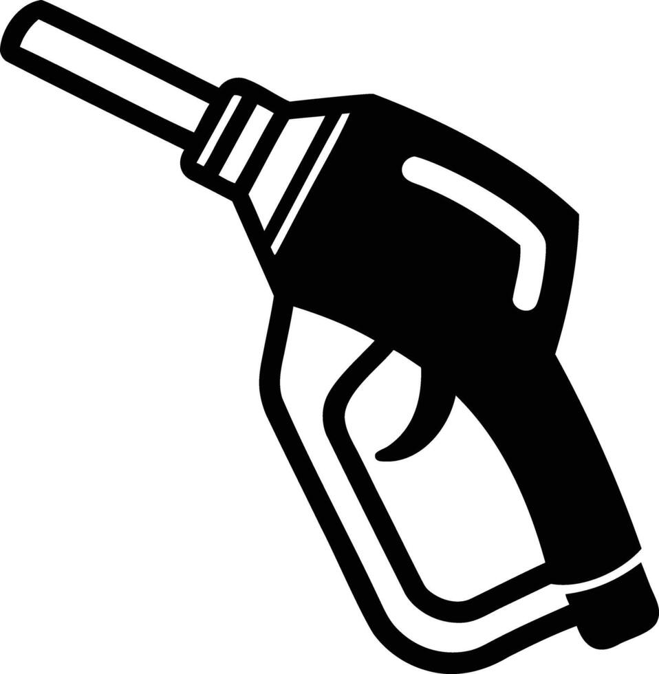 Gasoline Pump Nozzle Silhouette Symbol of Energy and Fuel Efficiency vector