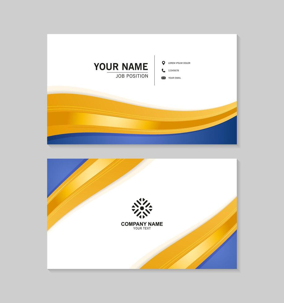 Modern wave abstract business card vector