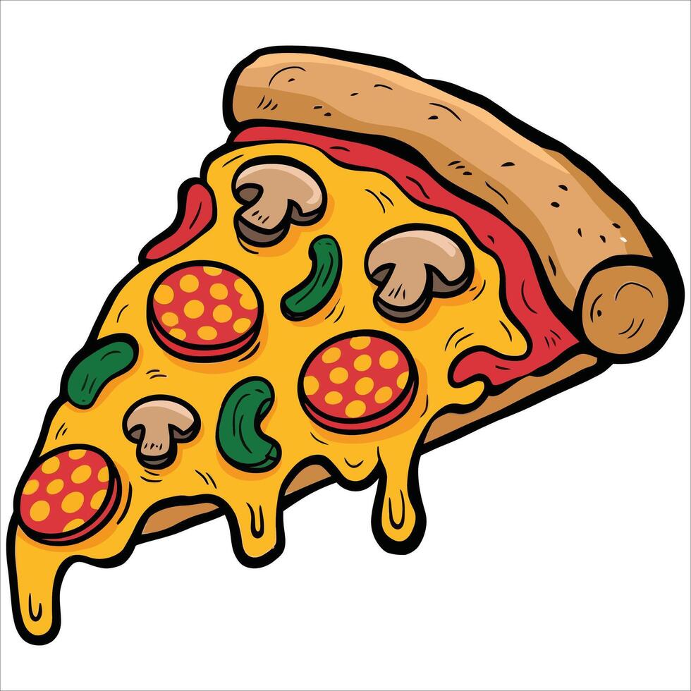 Cheesy Pizza Slice Clipart Delight. vector