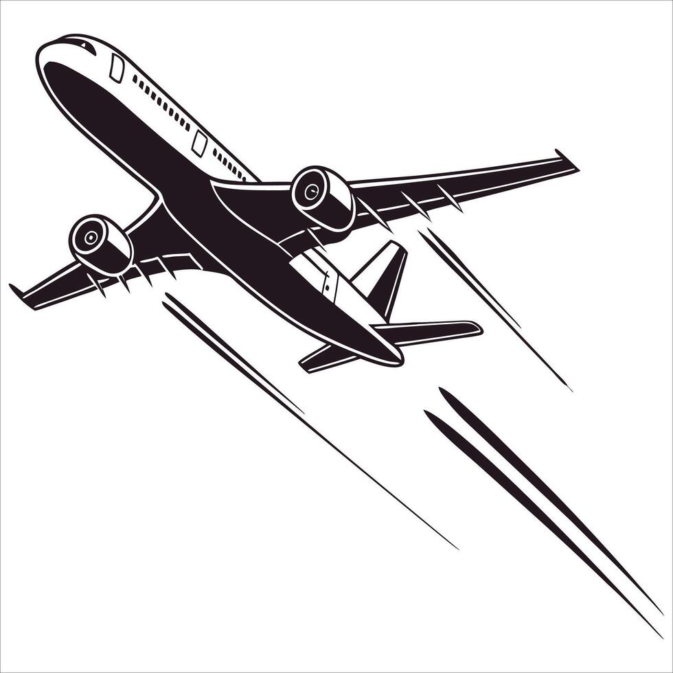 Airplane flying in the sky vector