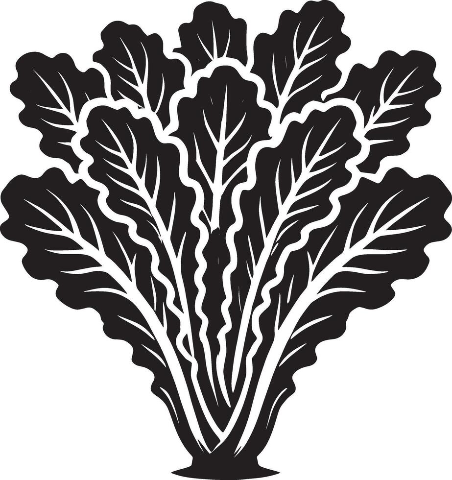 Bold lettuce leaf illustration on a pristine white surface vector