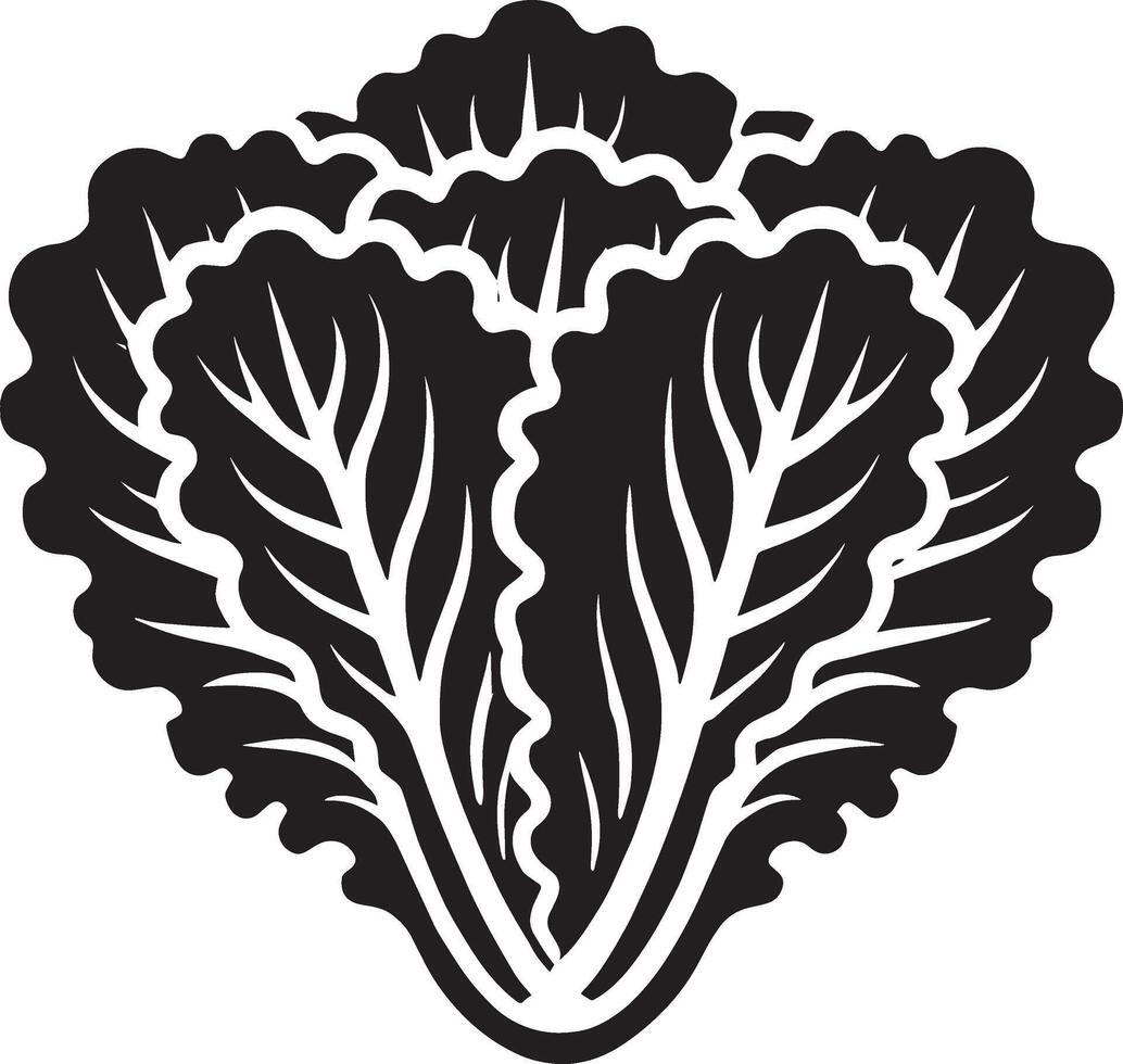 Subtle lettuce leaf shape on a pure white surface vector