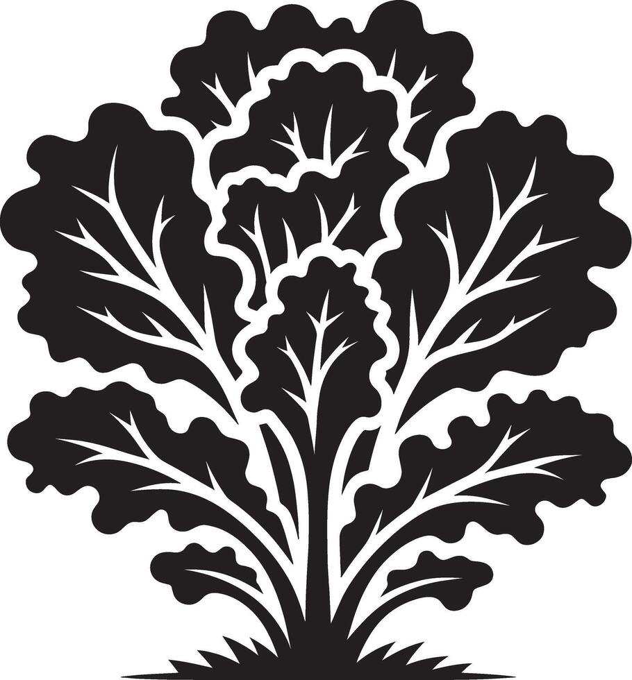 Simplistic lettuce leaf design on a clean white surface vector
