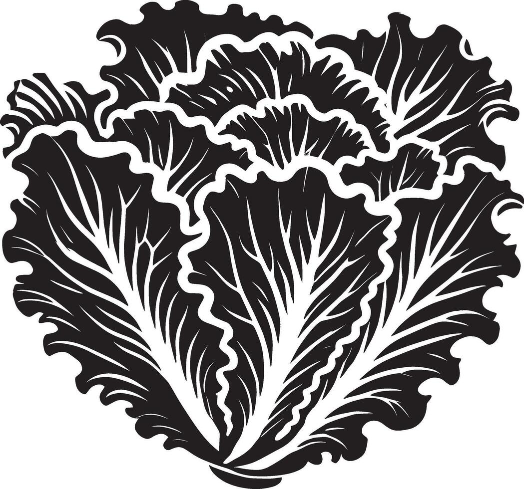Stunning lettuce leaf shape on a clean white surface vector