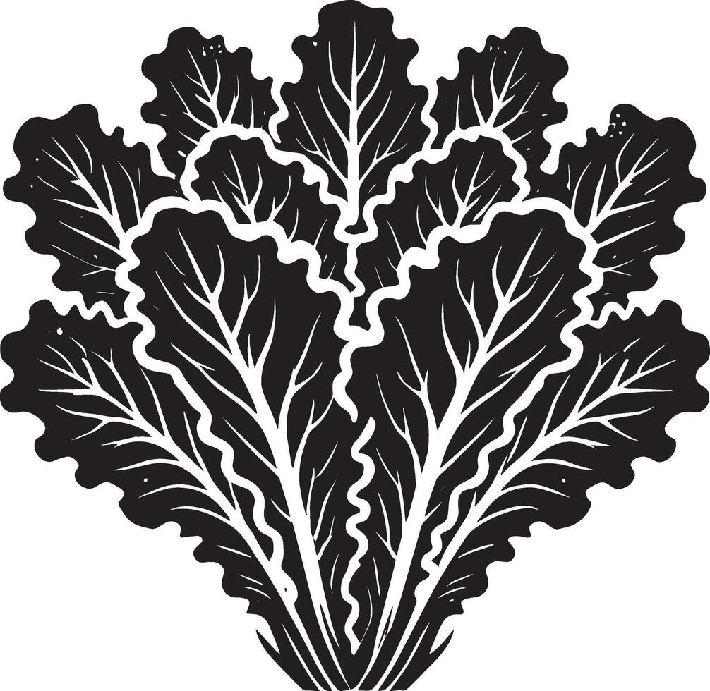 Captivating lettuce leaf shape design on a white background vector