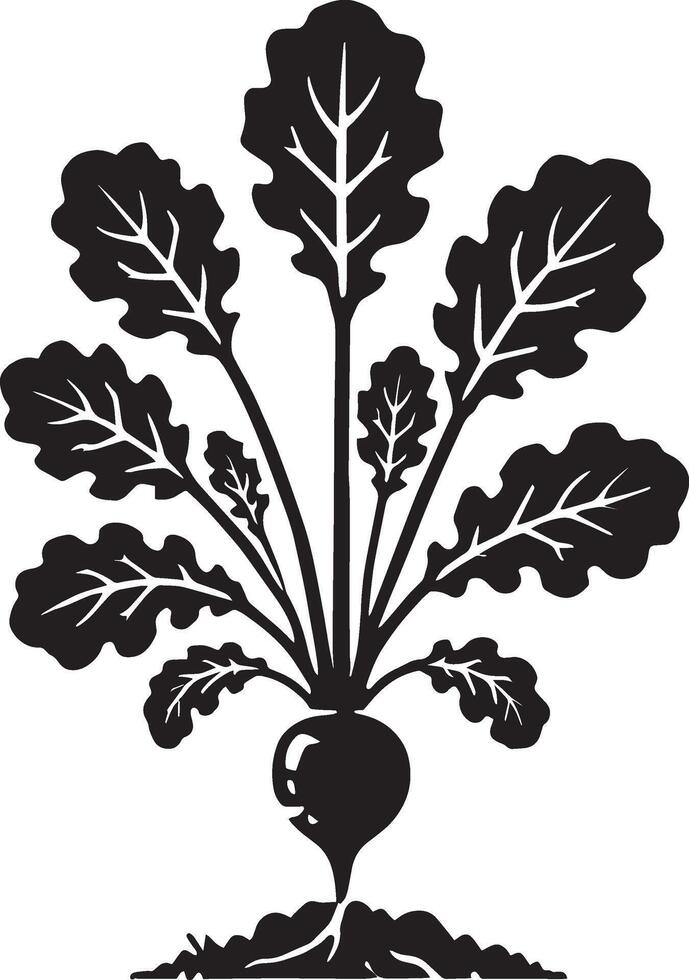 Root-to-leaf radish icon design on a clean white background vector
