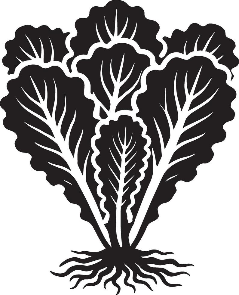 Vibrant lettuce leaf artwork on a blank white surface vector