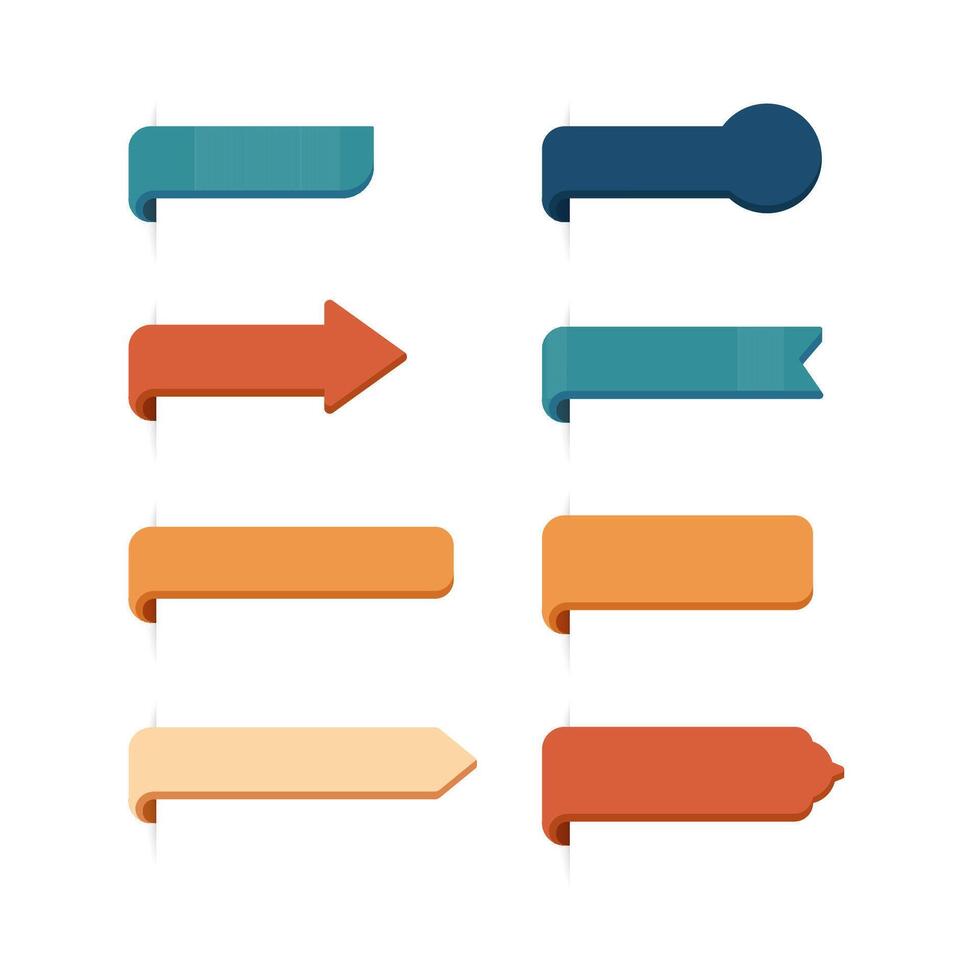 collection of edge page blank label or edge banner ribbon for ecommerce website shop vector