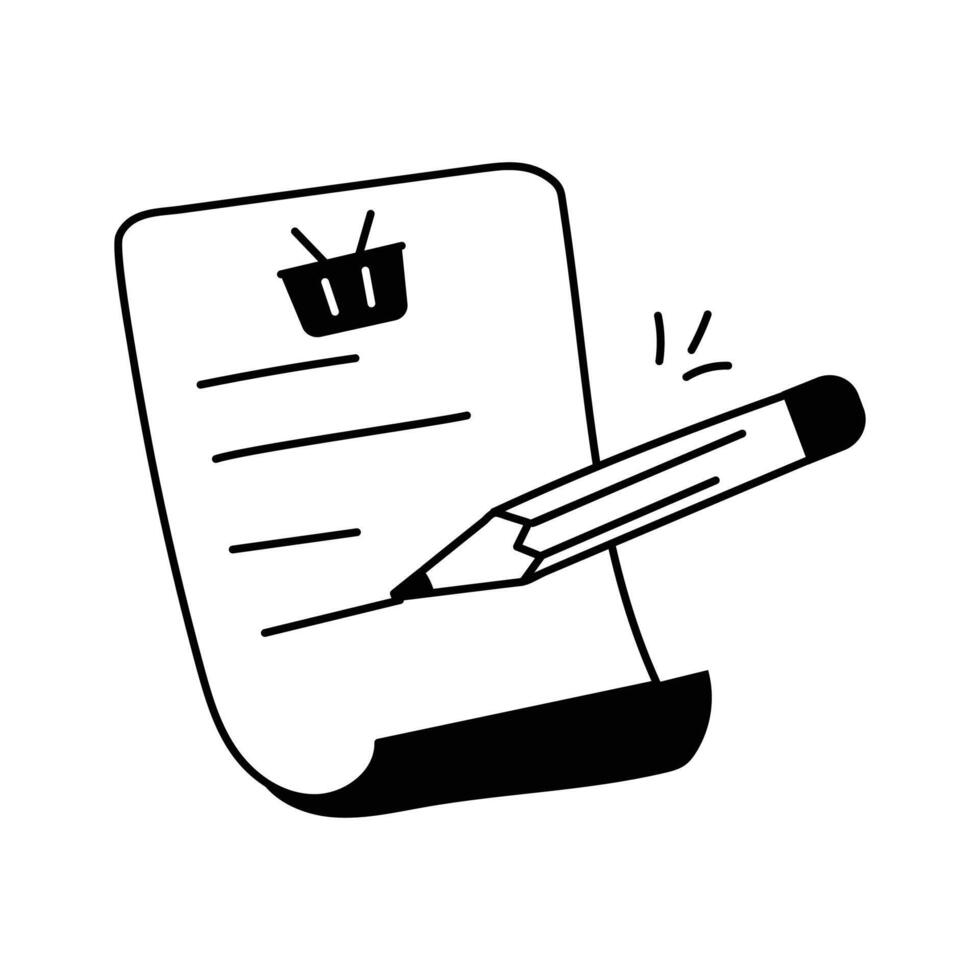 Icon for creating and managing shopping lists vector