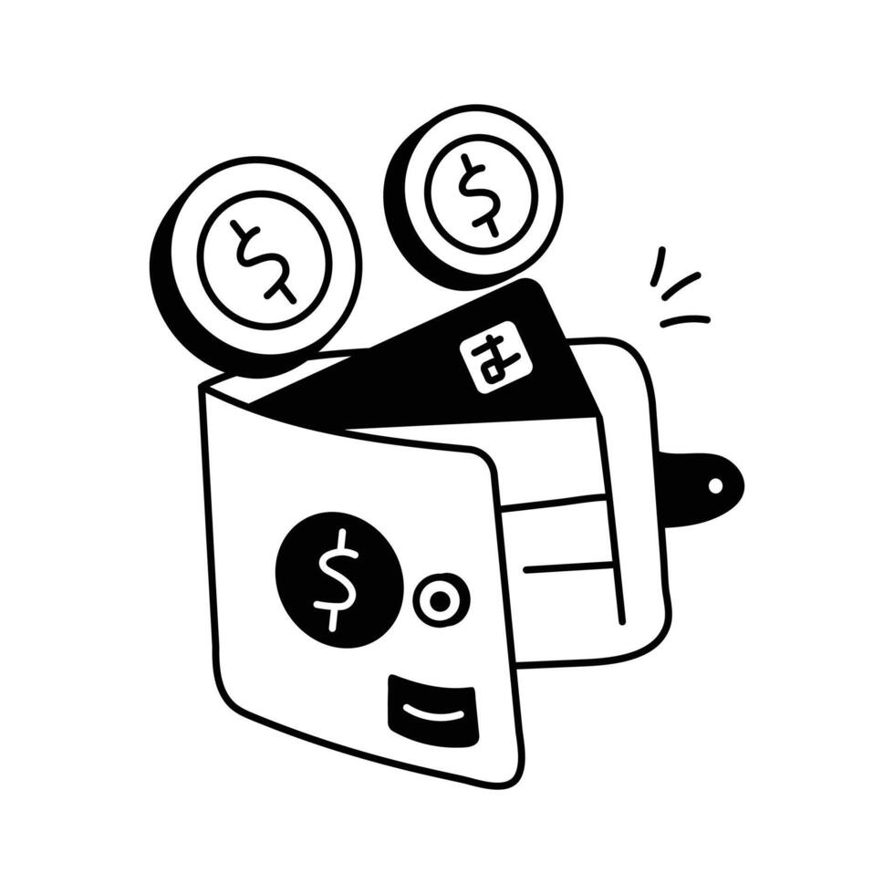 Digital wallet icon for storing payment methods and making transactions vector