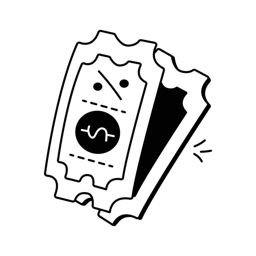 Icon for discounts and promotional codes in shopping vector