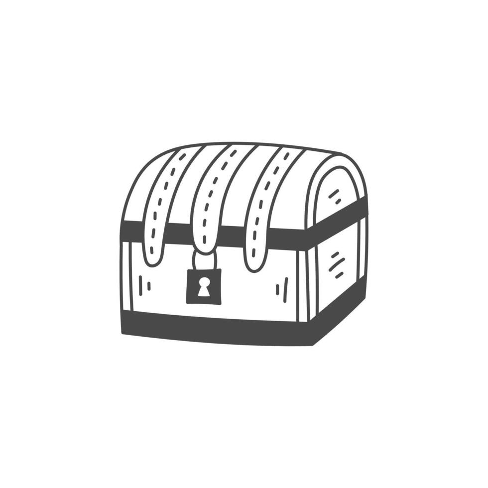 Medieval Chest hand drawn Icon vector