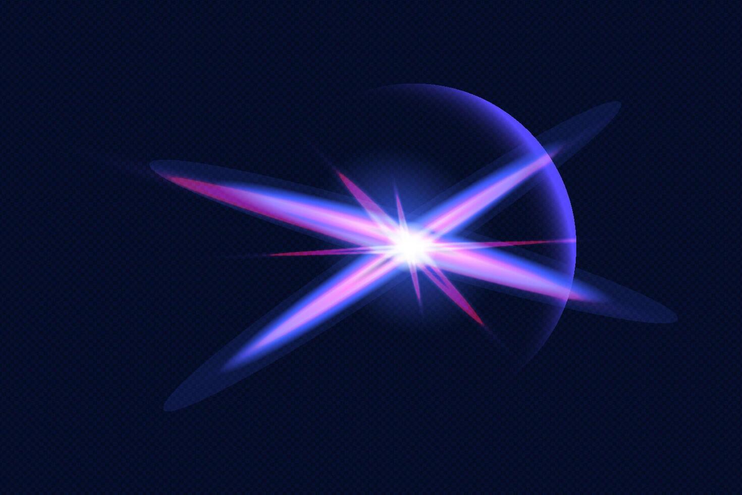 Neon Light Flare and glowing Lens Effect for editing and design with a modern touch vector