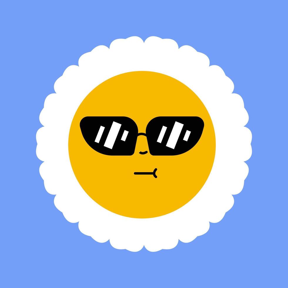Daisy flower smiling face, cute sunflower emoji for different emotions, great for adding joy to your designs vector
