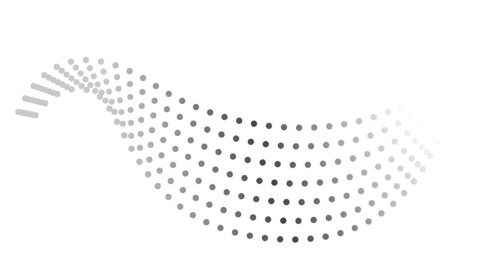 Dotted halftone wave. Abstract liquid shape, wave effect dotted gradient texture wave isolated symbol. Halftone graphic dots wave. Wave dotted halftone, creative shape abstract vector