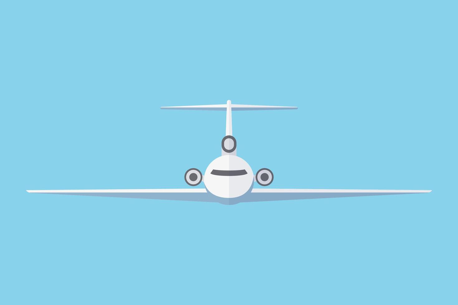 Airplane on a blue background. Passenger and cargo air transport. A quick long-distance flight. illustration vector